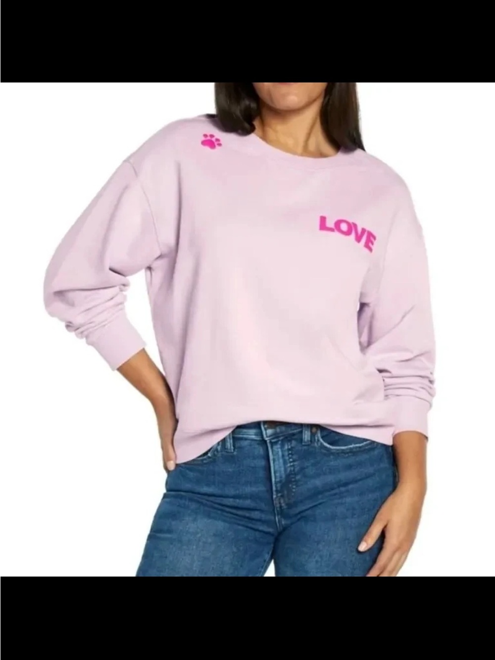 Wildfox Lavender Pink DOGS LOVE ME sweatshirt. XL